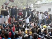 Atishi Row AAP Workers Protest Outside Jalandhar Cantt MLA Pargat Singh’s House After FIR Atishi row AAP protest in Jalandhar