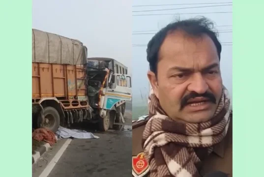 Bhogpur–Jalandhar Highway Accident: Tipper Rams Into Parked Truck, One Killed During Tyre Change Bhogpur Jalandhar highway accident