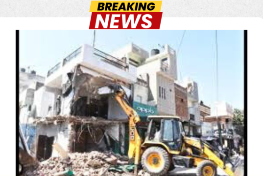 Drug Trafficker Illegal Construction Demolished in Jalandhar During War Against Drugs Drive Drug Trafficker Illegal Construction Demolished in Jalandhar