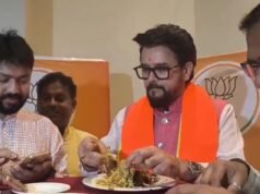 ‘Fishy Politics’: Anurag Thakur Eats ‘Maach Bhaat’ During Bengal Campaign; TMC, AAP Hit Out KL Rahul and Nitish Rana have brought up a 50-run partnership (Picture credit: AP)