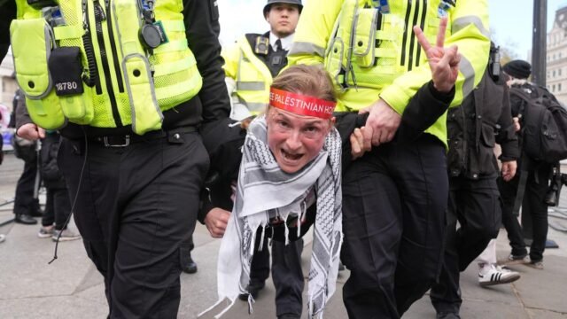 London police arrest 523 people at protest over Palestine Action London police arrest 523 people at protest over Palestine Action ban